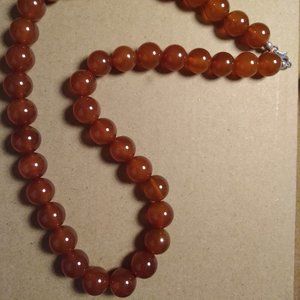 New! Nice Red Agate Bead Necklace